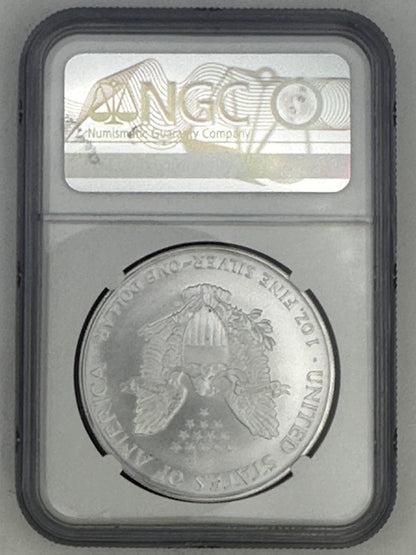 1998 1 oz Silver American Eagle MS 70 John Mercanti Signed 