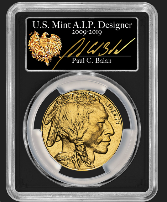 2026 RARE Paul C. Balan (Signed) MS70 $50 Gold Buffalo FDOI Black Label Signature Series