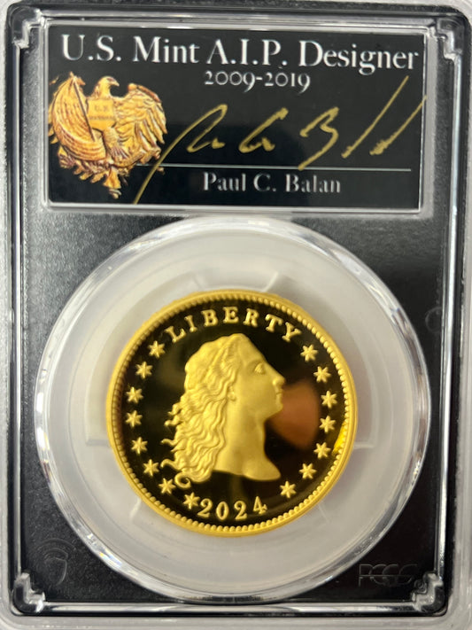 2024 RARE Paul C. Balan (Signed) PR70DCAM $1 Gold High Relief AU 230th Anniversary Signature Series