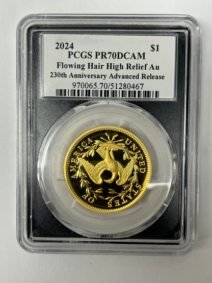 2024 RARE Paul C. Balan (Signed) PR70DCAM $1 Gold High Relief AU 230th Anniversary Signature Series