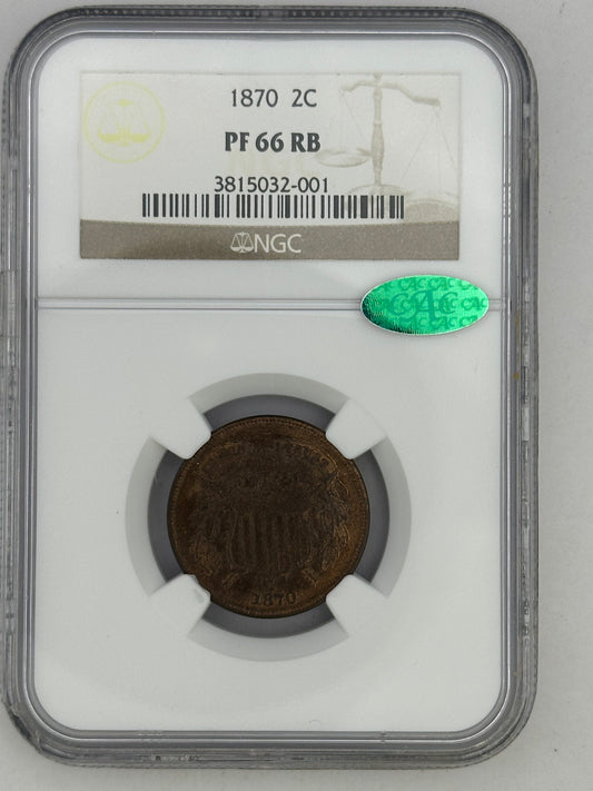 1870 2C PF 66 RB NGC with CAC
