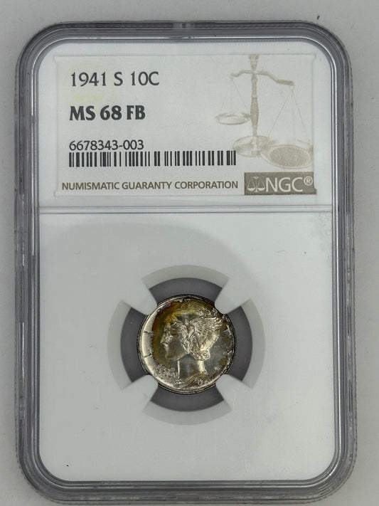 1941-S 10C Mercury Full Band POP