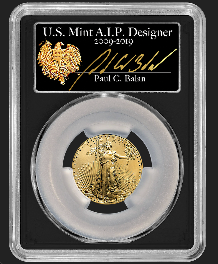 2026 RARE Paul C. Balan (Signed) MS70 $10 Gold Eagle FDOI Black Label Signature Series