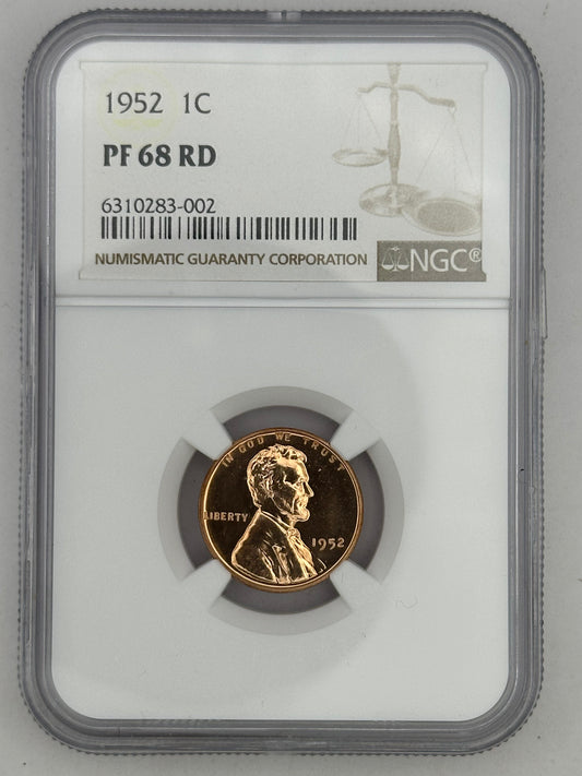 1952 1C PF 68 RED NGC