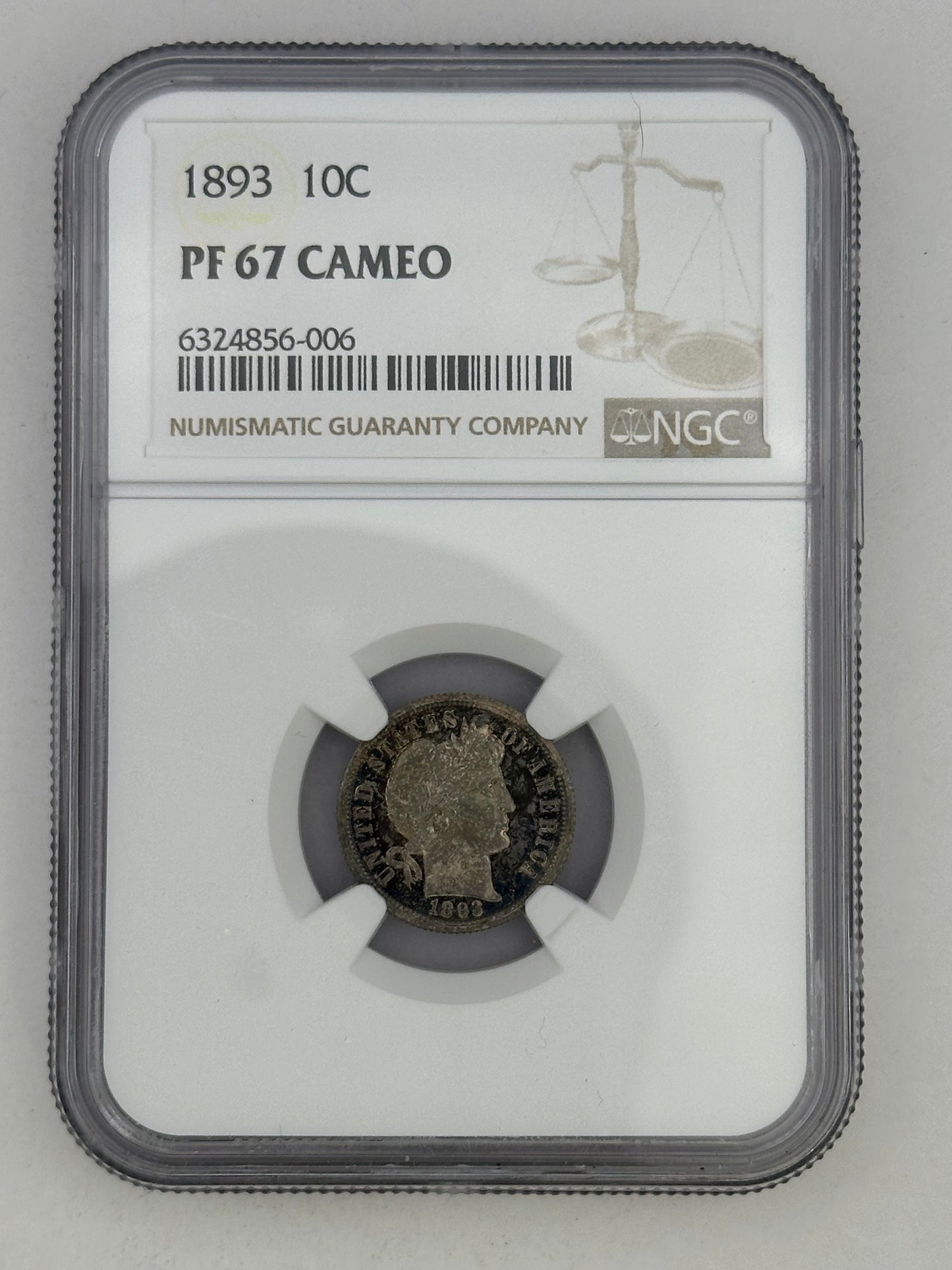 1893 10C PF 67 Cameo NGC