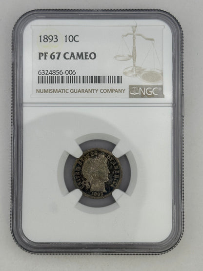 1893 10C PF 67 Cameo NGC