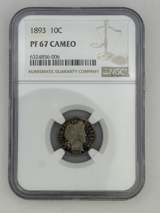1893 10C PF 67 Cameo NGC