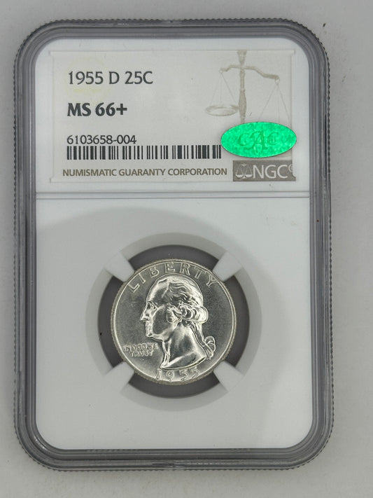 1955 D 25C MS 66+ with CAC