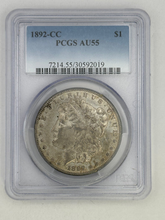 1892-CC $1 PCGS AU55
