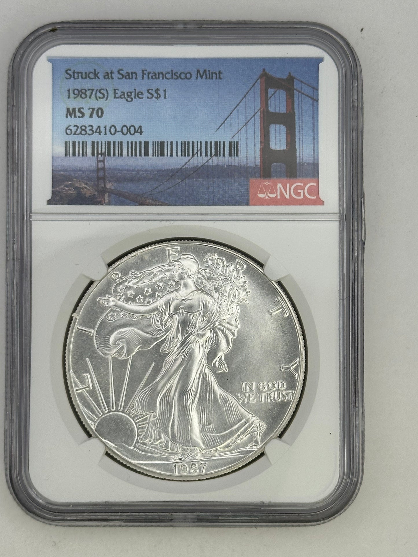 1987 S$1 Eagle Struck at San Francisco Mint MS 70