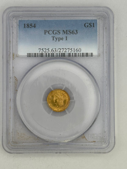 1854 G$1 T1 MS 63